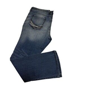 Decree Denim Juniors Women’s Skinny Bootcut Jeans Dark Blue Wash Stretch Sz 17